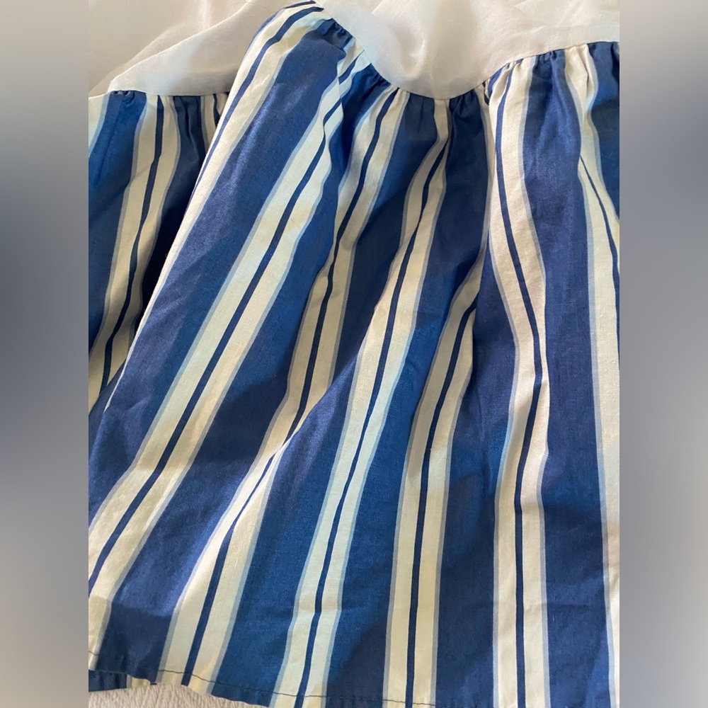Two Vintage WAVERLY FABRICS/F.SCHUMACHER  Striped Bedskirts; Sold Individually